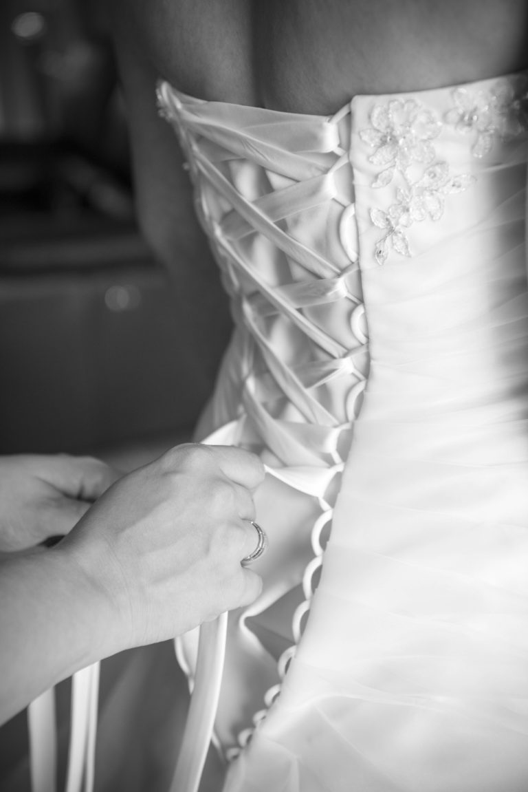 Préparation Mariage en noir & blanc